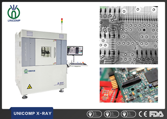 55도 틸팅이 있는 7축 매니퓰레이터 130kV 엑스레이 기계 Unicomp AX9100 PCBA 솔더링 보이드 균열 검사